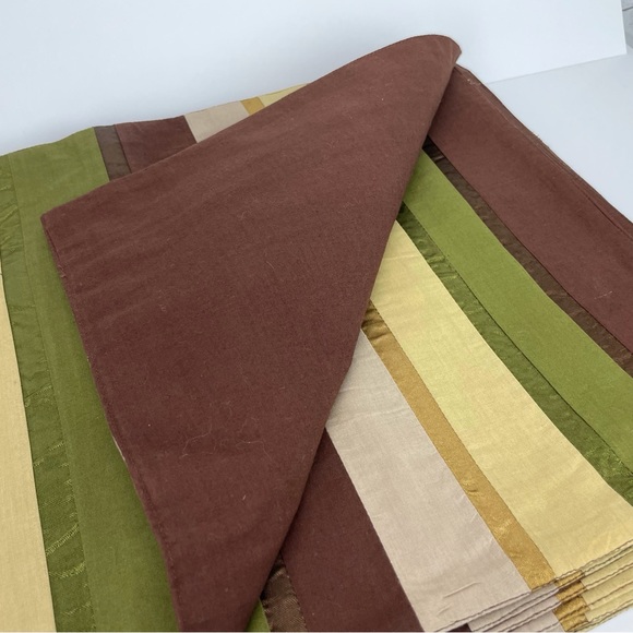 Milli Home Burnt Stripe Placemats Set 12 100% Cotton Designed by Marsha Cutler - Picture 3 of 10